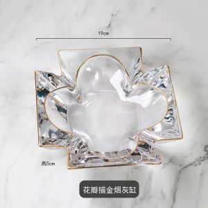 玉晶描金梅花烟灰缸VG8205