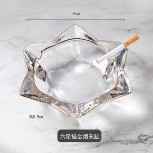 描金六角烟灰缸VG8204